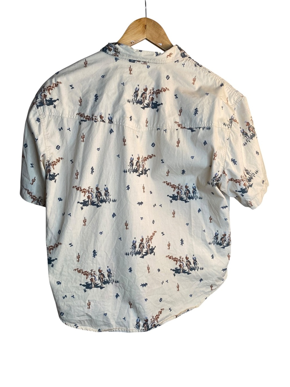 Vintage Roper Cream Short-Sleeve Western Print Button-Down Shirt UNISEX - Picture 5 of 6